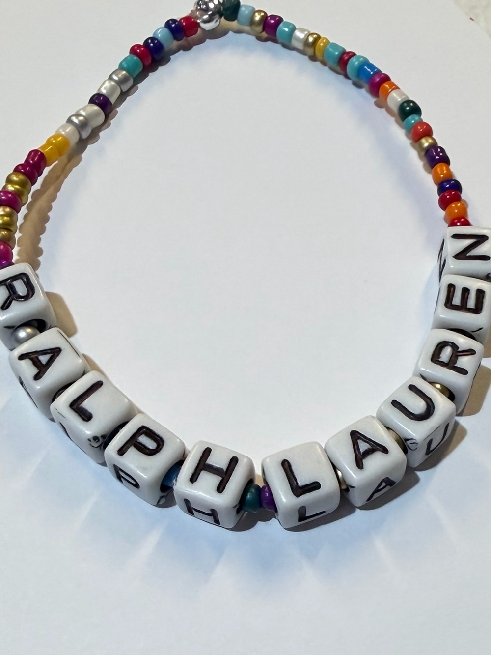 Ralph Lauren Multicolor Beaded Name Necklace